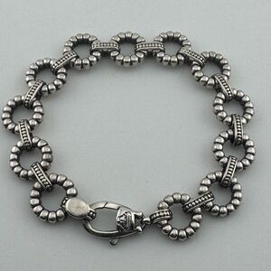 Lagos Caviar Sterling Silver Circular Link Bracelet